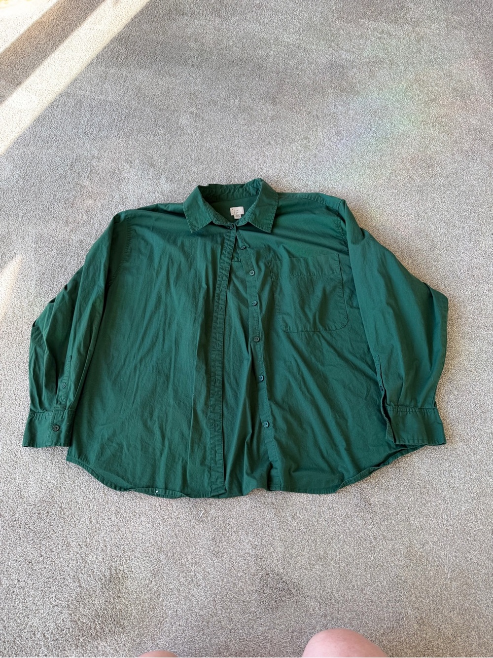 Oversized Green Button-Down Shirt